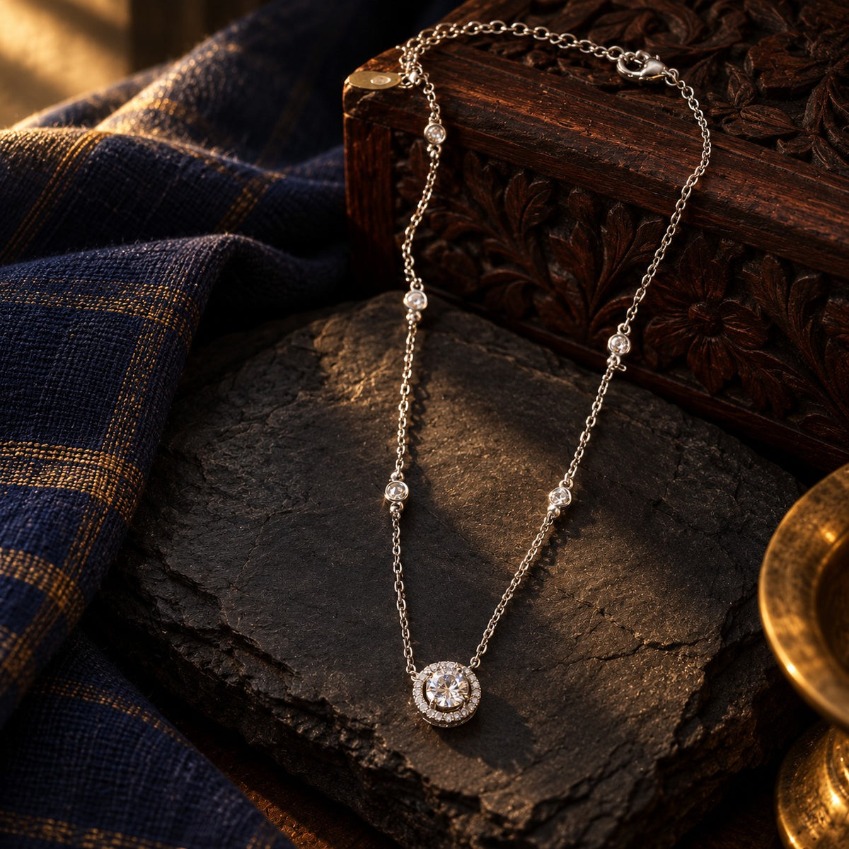 Cubic Zirconia Chain – styled photo