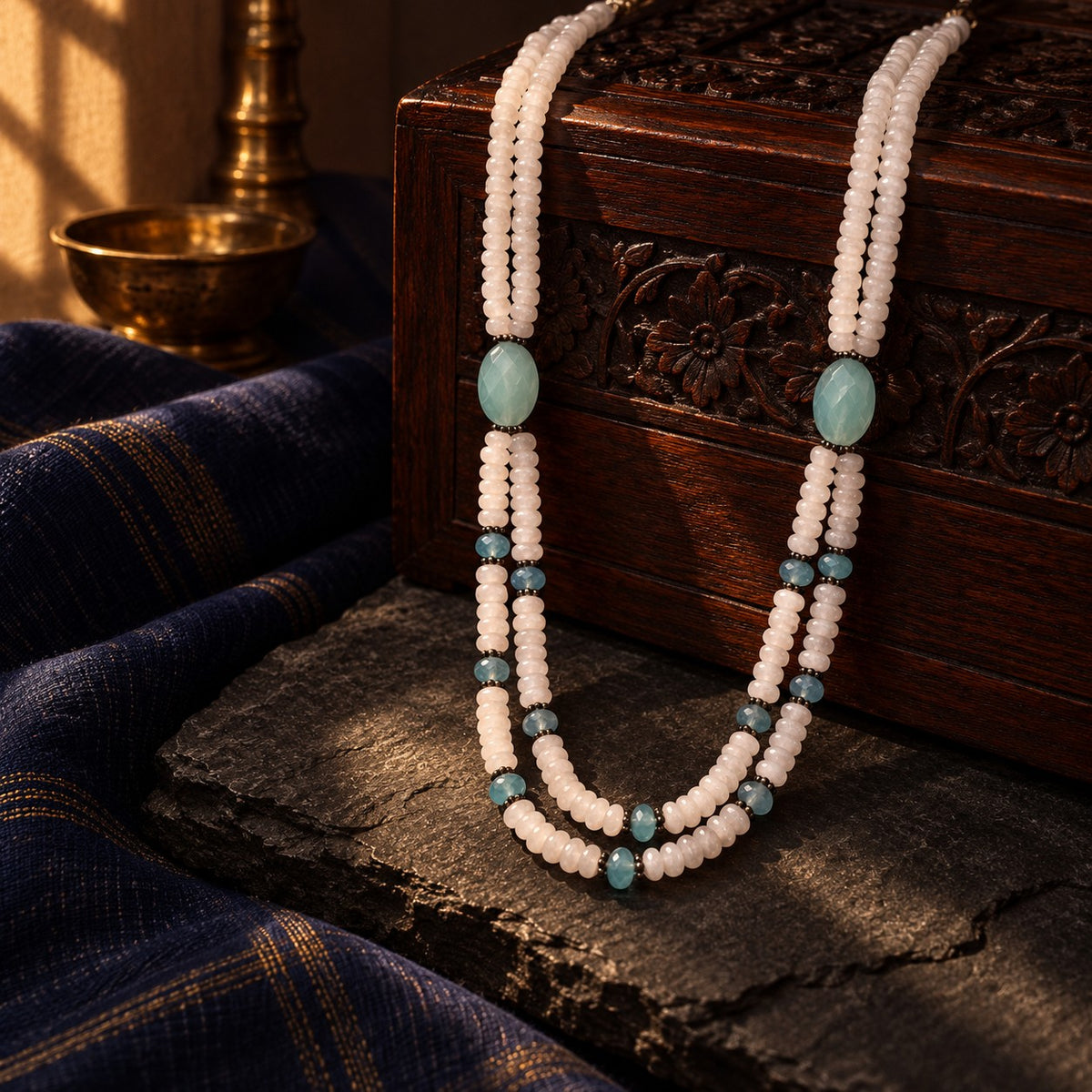 Moon Stone Mala – styled photo
