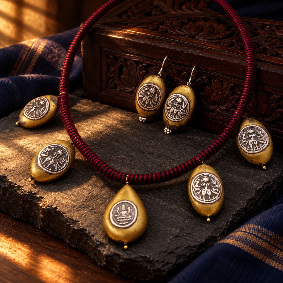 Temple-Thread Neckpiece – styled photo