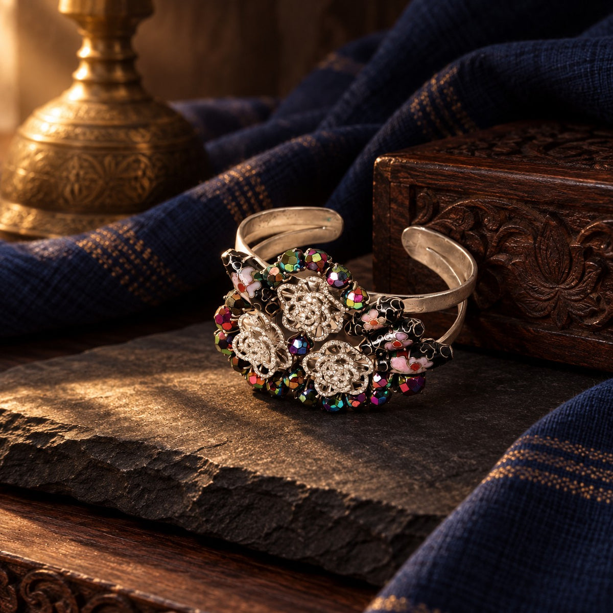Diamonds & Synthetic Beads Handcuff – styled photo
