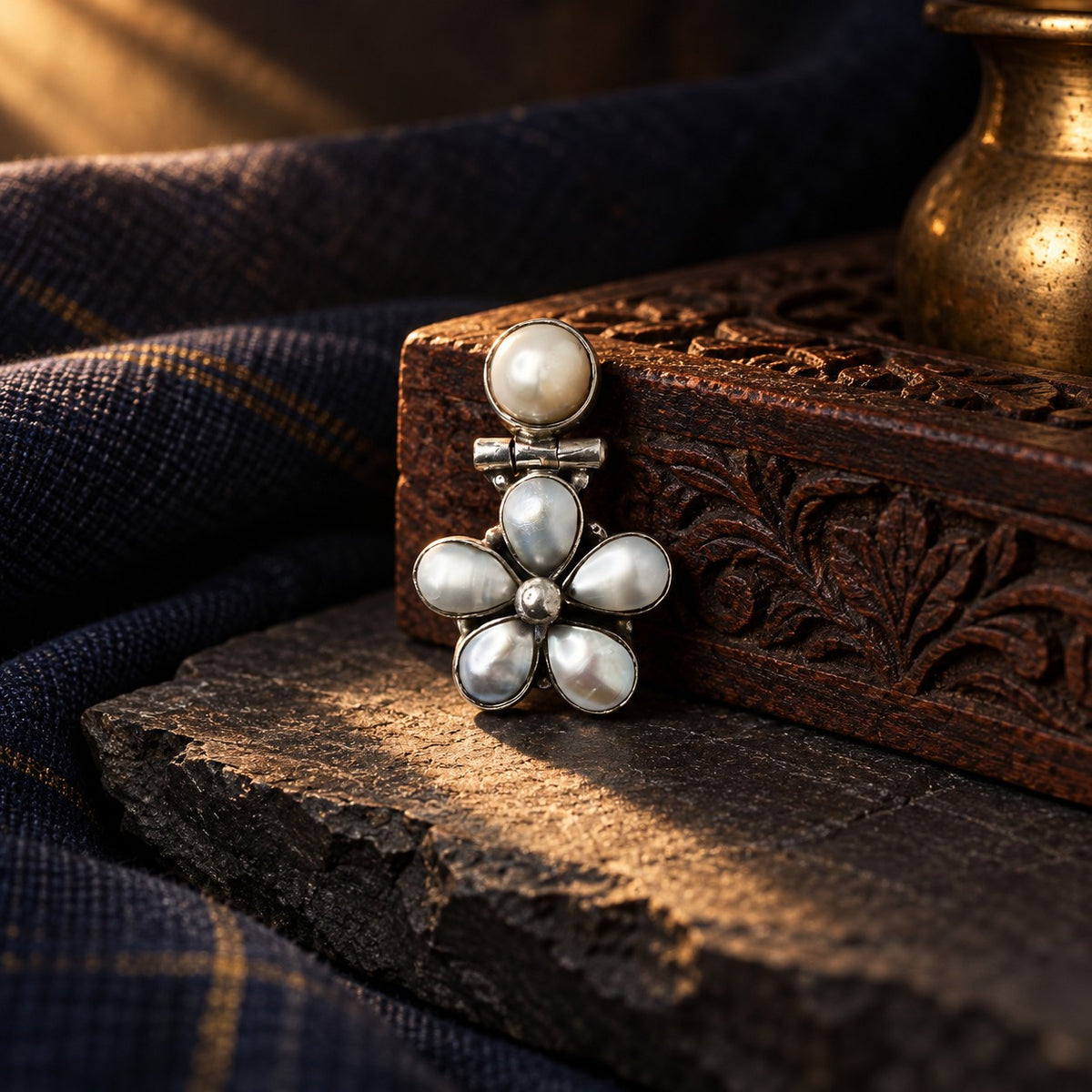 Floral Pearl Pendant – styled photo