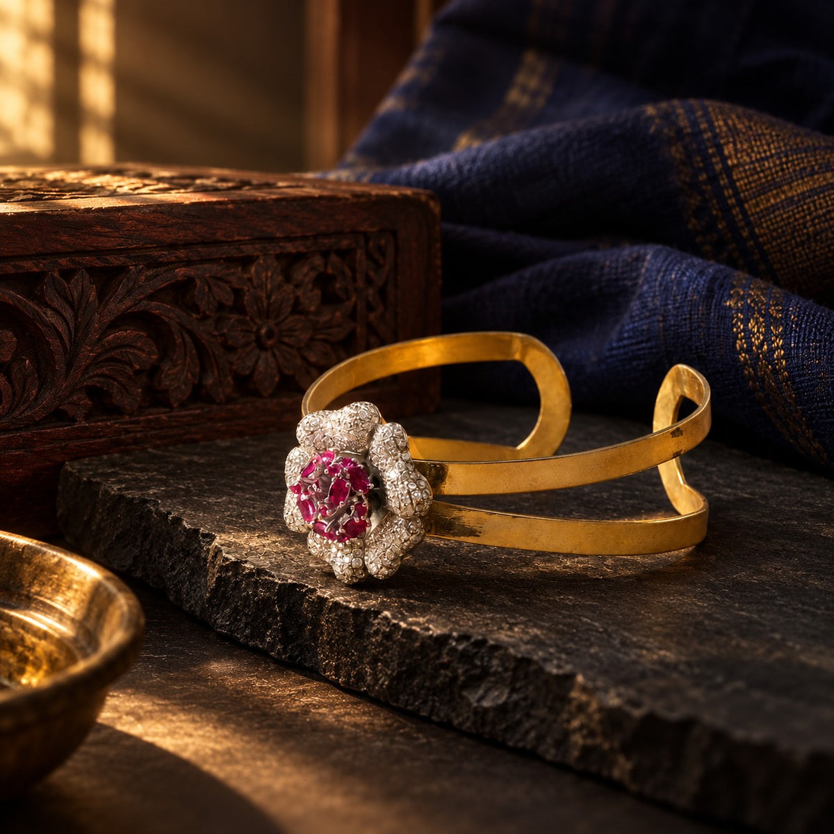 Diamond Flower Handcuff – styled photo