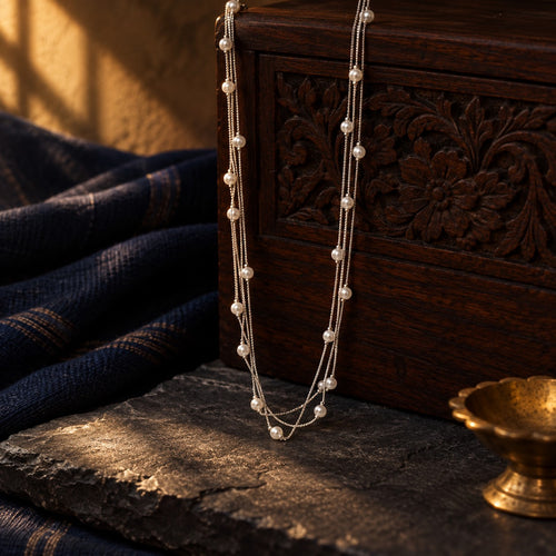 Three layered Pearl Chain – styled photo