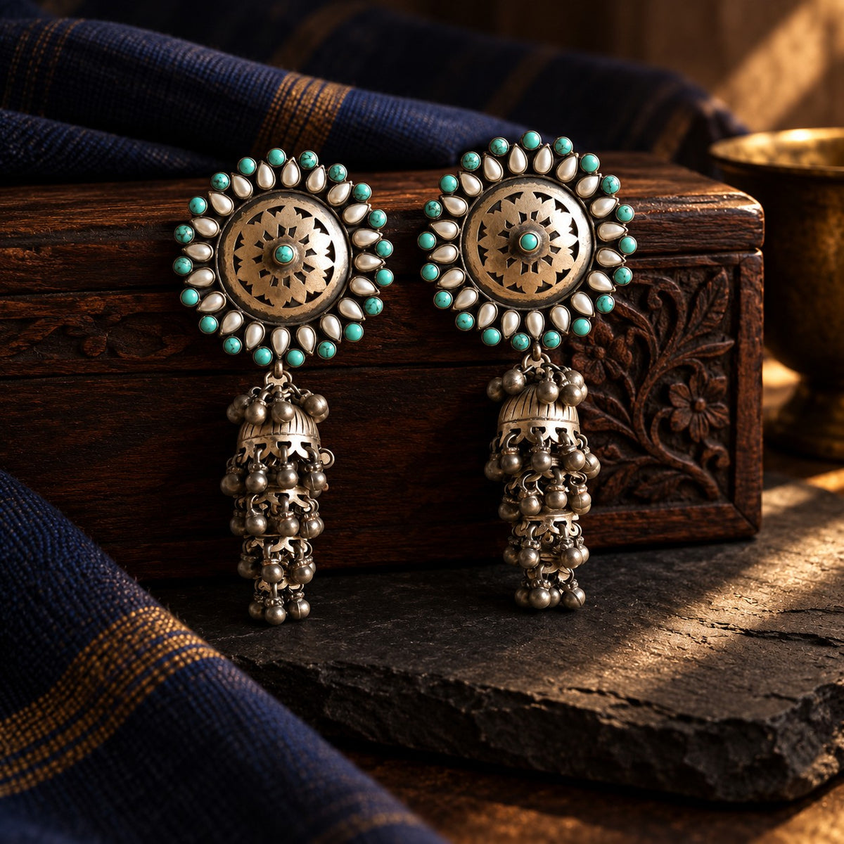 Ethnic Pheroza Jhumka – styled photo