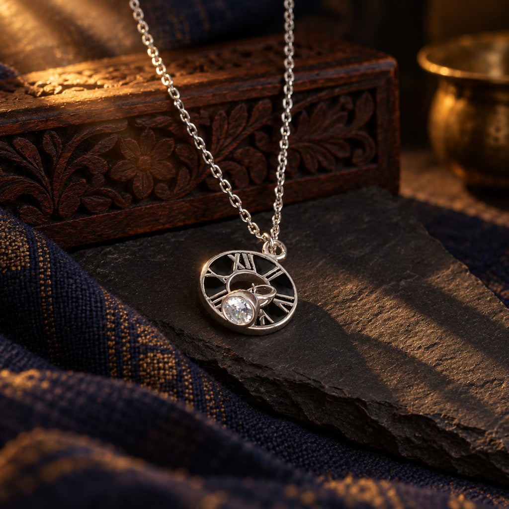 Silver Roman Necklace – styled photo