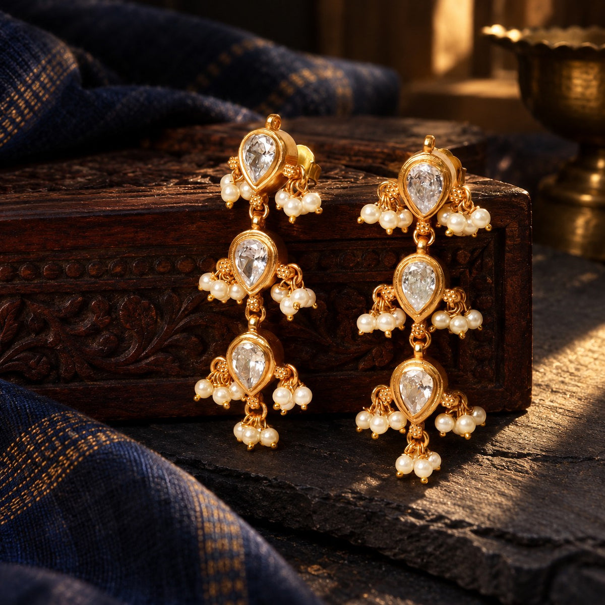 Classic Kundan Earrings – styled photo