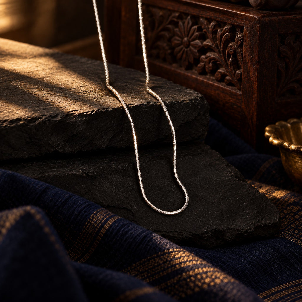 Simple Silver Chain – styled photo