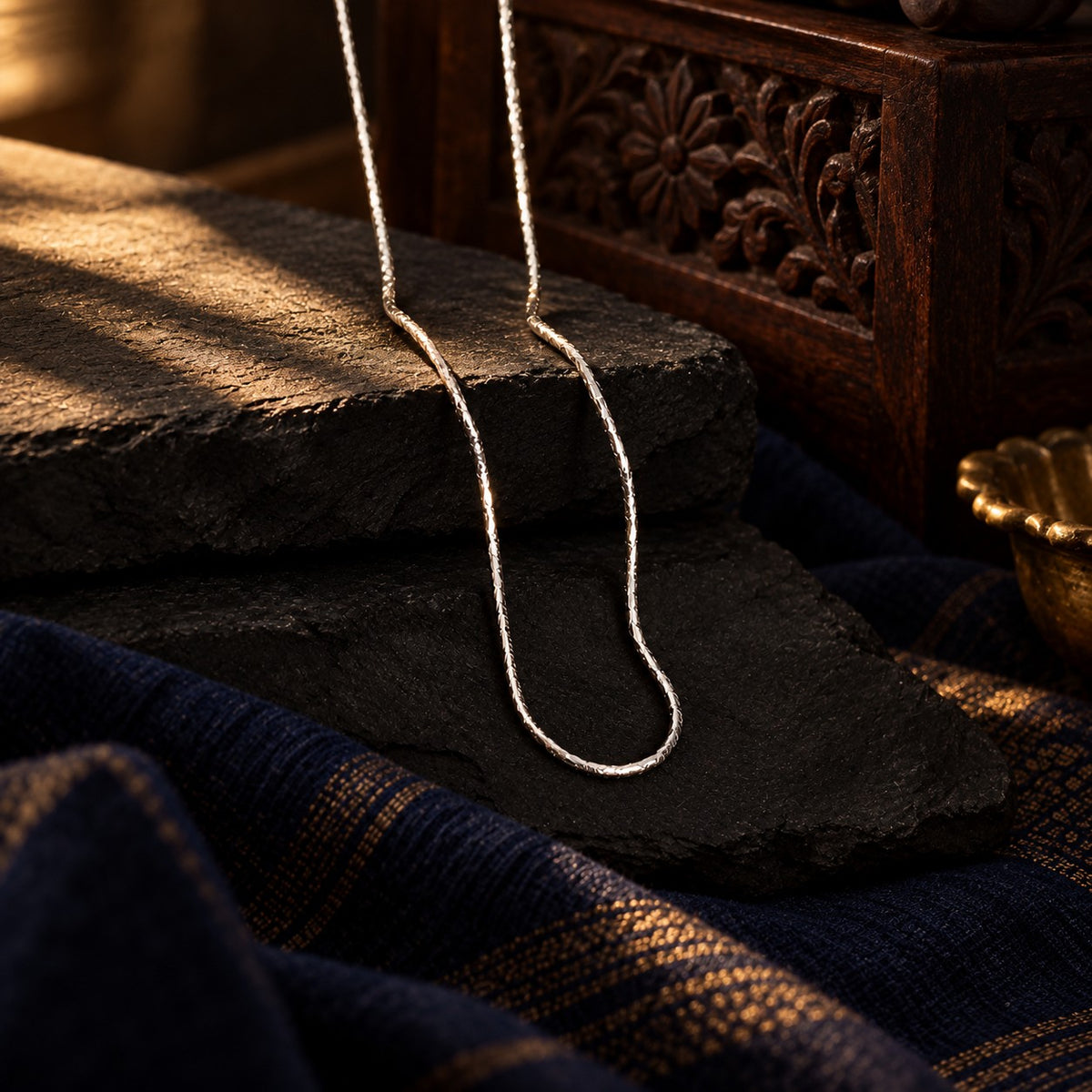 Simple Silver Chain – styled photo