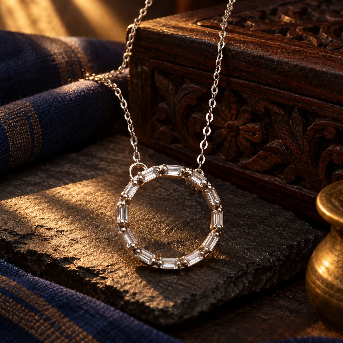 Baguette Pendant With Chain – styled photo