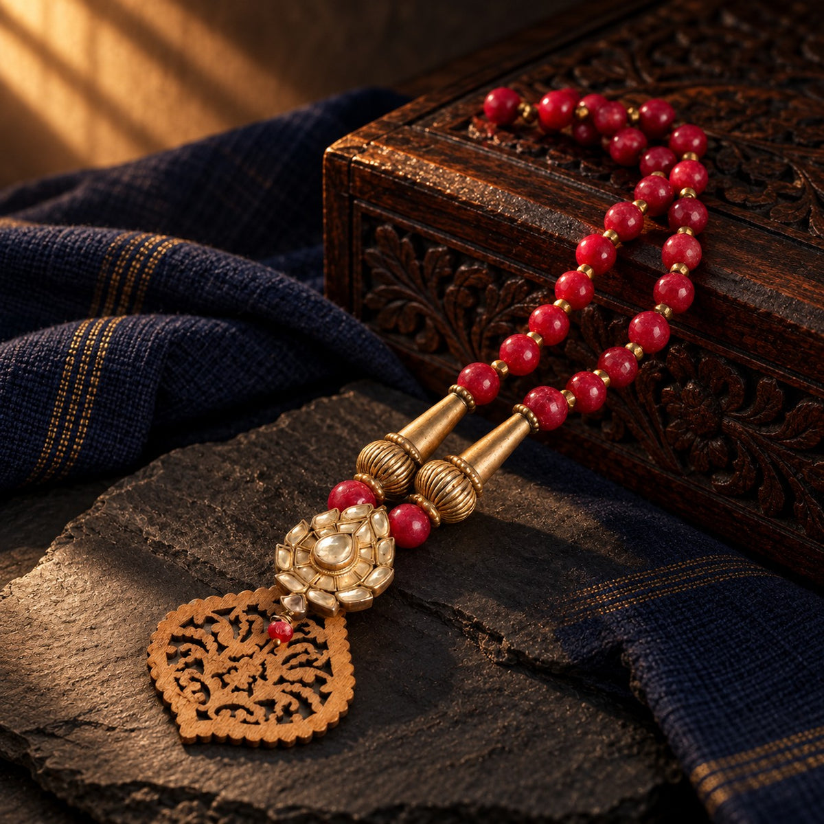 Kundan Pendant Mala – styled photo