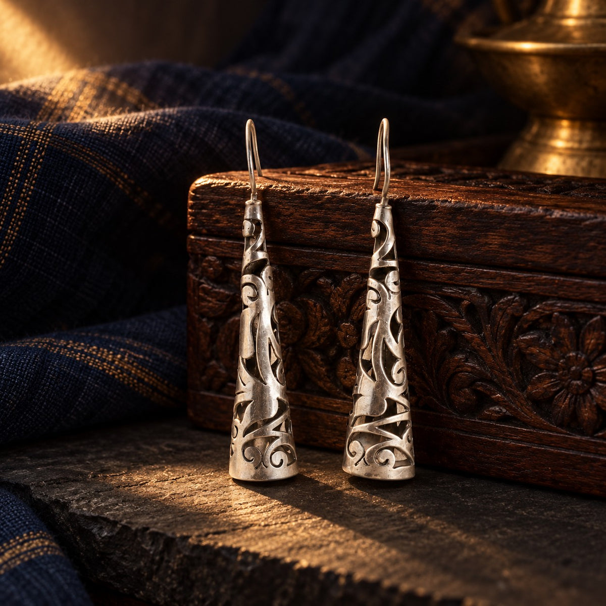 Conical Earrings – styled photo
