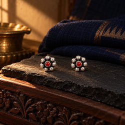 Coral Kudi Studs – styled photo