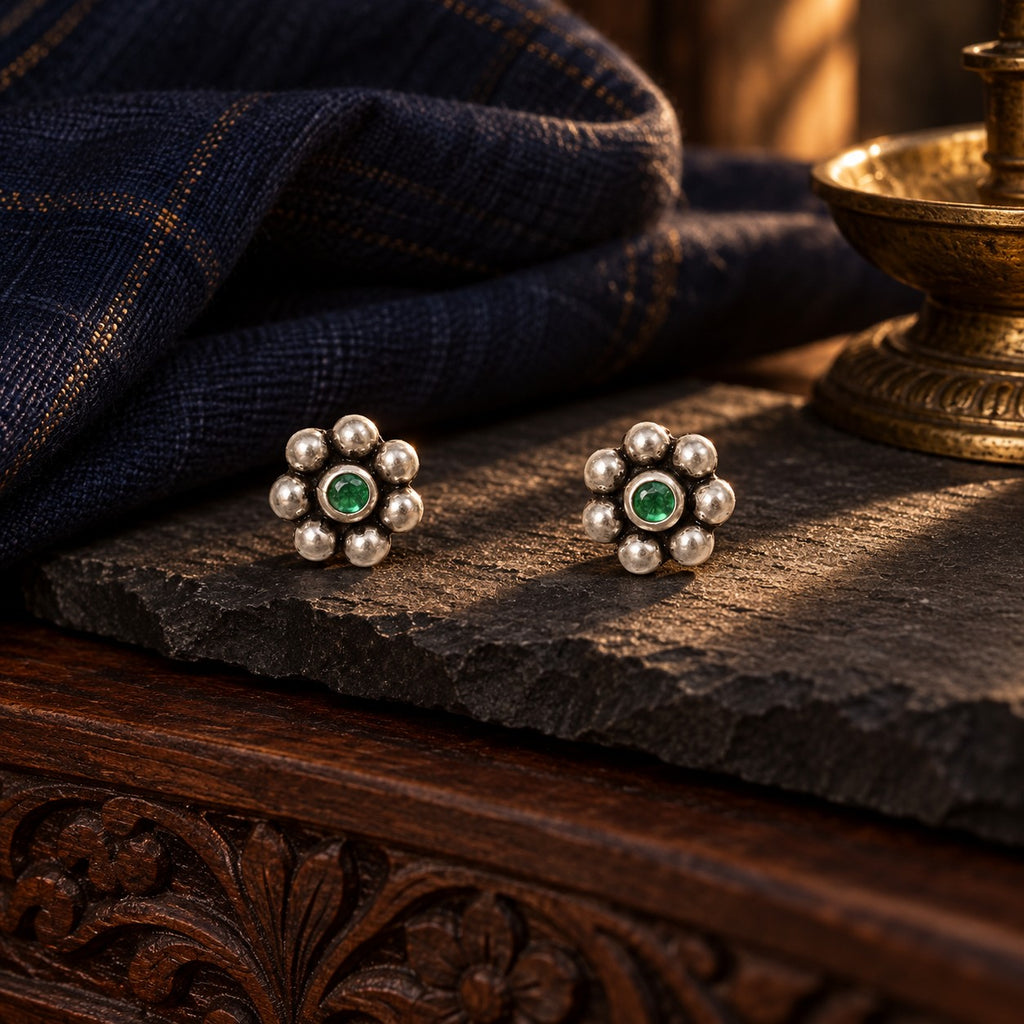 Green Kudi Earrings – styled photo