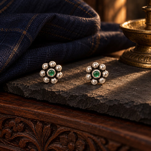 Green Kudi Earrings – styled photo