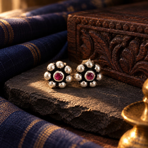 Ruby Kudi Studs – styled photo