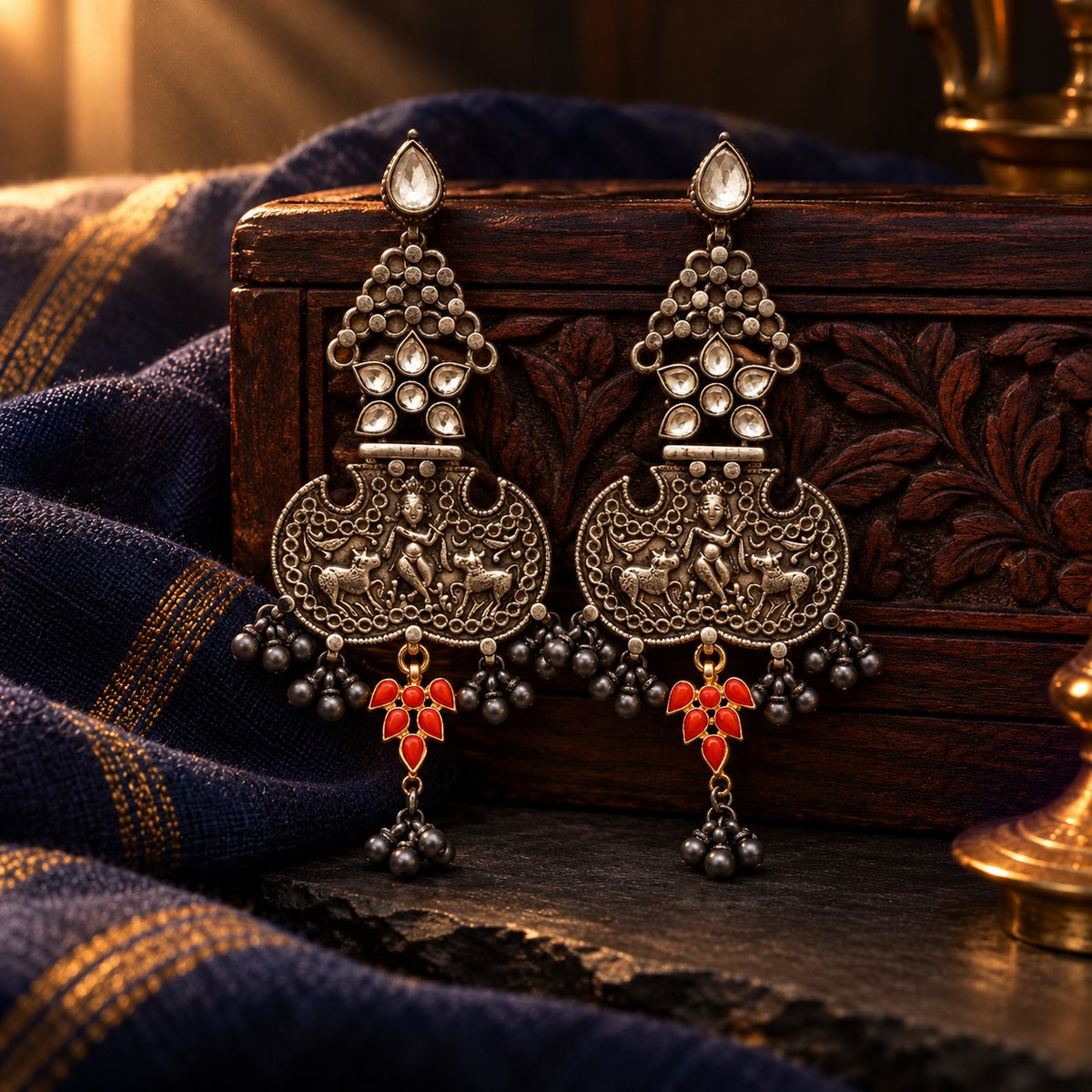 Tribal Earrings – styled photo
