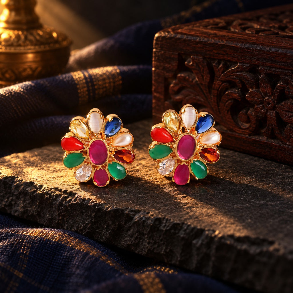 Navratna Studs – styled photo