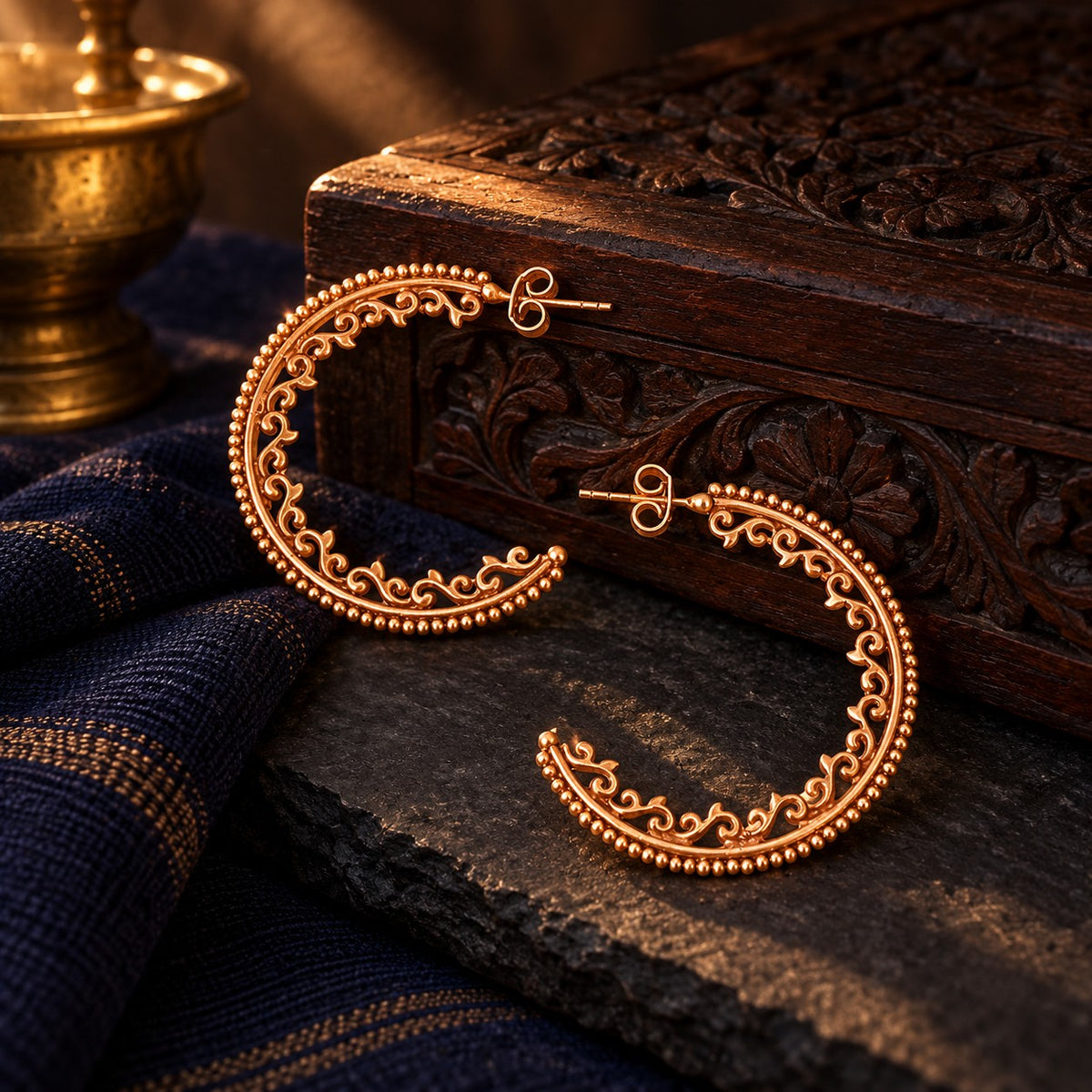 Crescent Earrings – styled photo