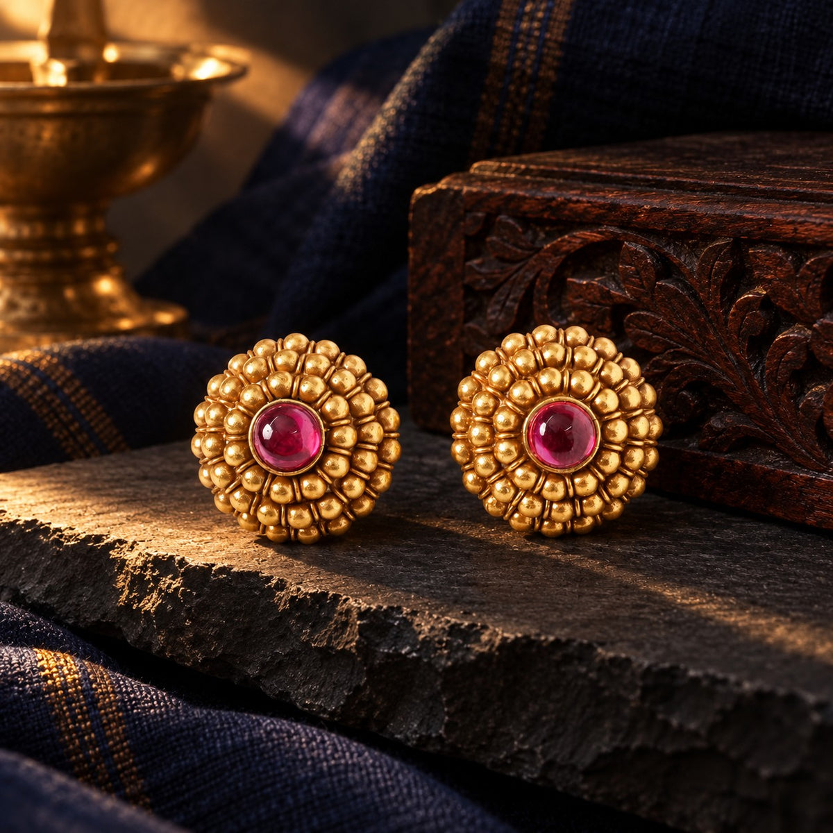 Traditional Gold Plated Studds – styled photo