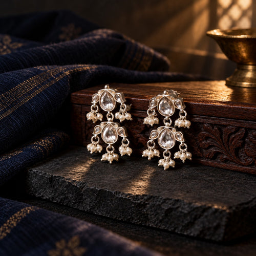 Kundan Pearl Earrings – styled photo