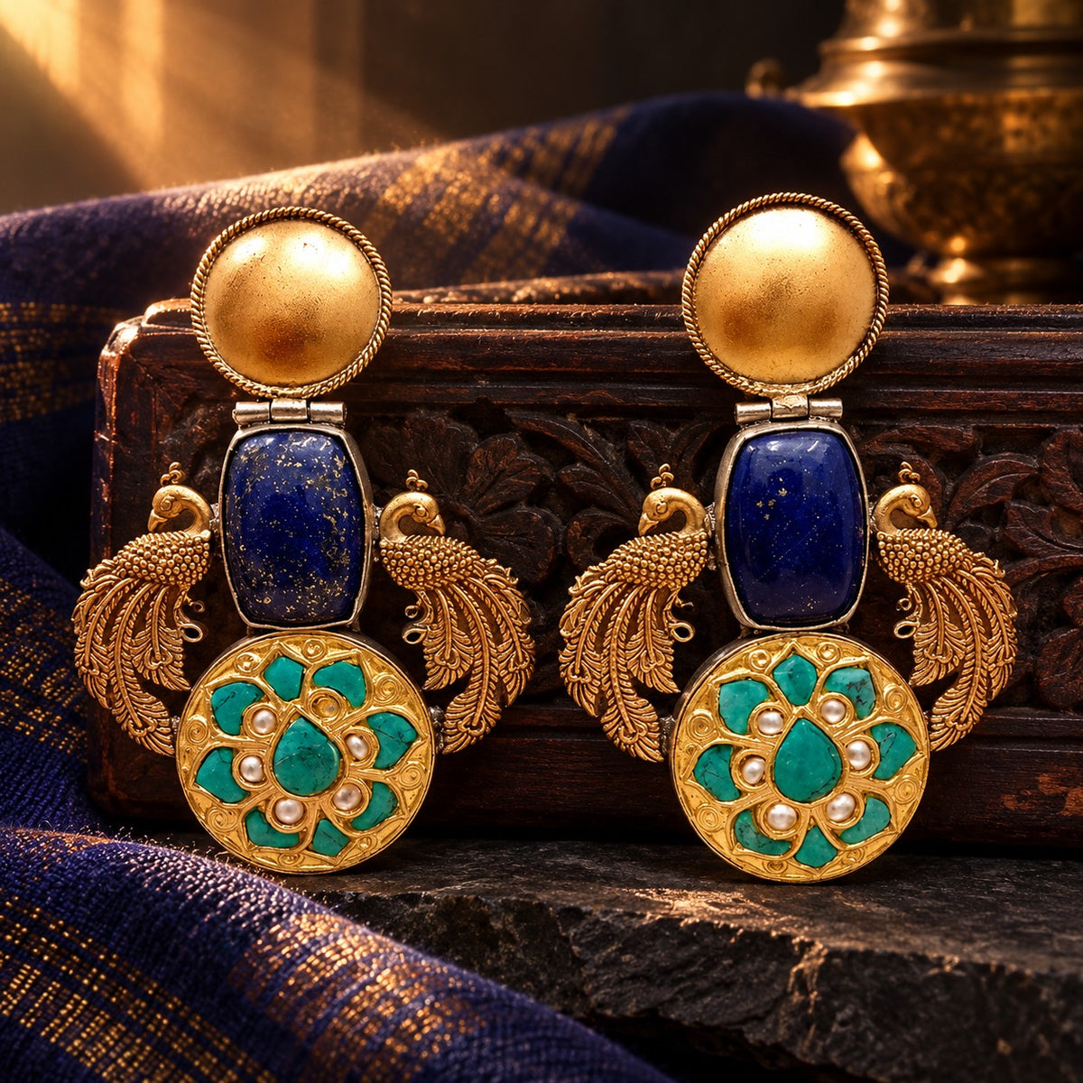 Lapis - Pheroza Earrings – styled photo