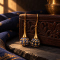Blue Ball Earrings – styled photo