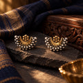 Dual Tone Chandra Phool Earrings – styled photo