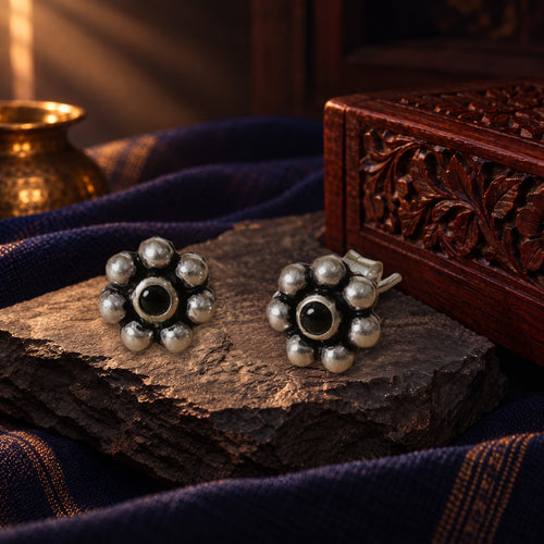 Black Kudi Studs – styled photo