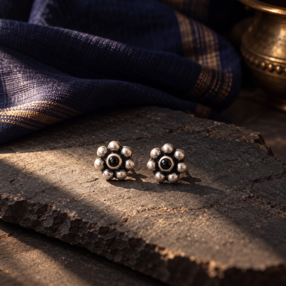Black Kudi Studs – styled photo