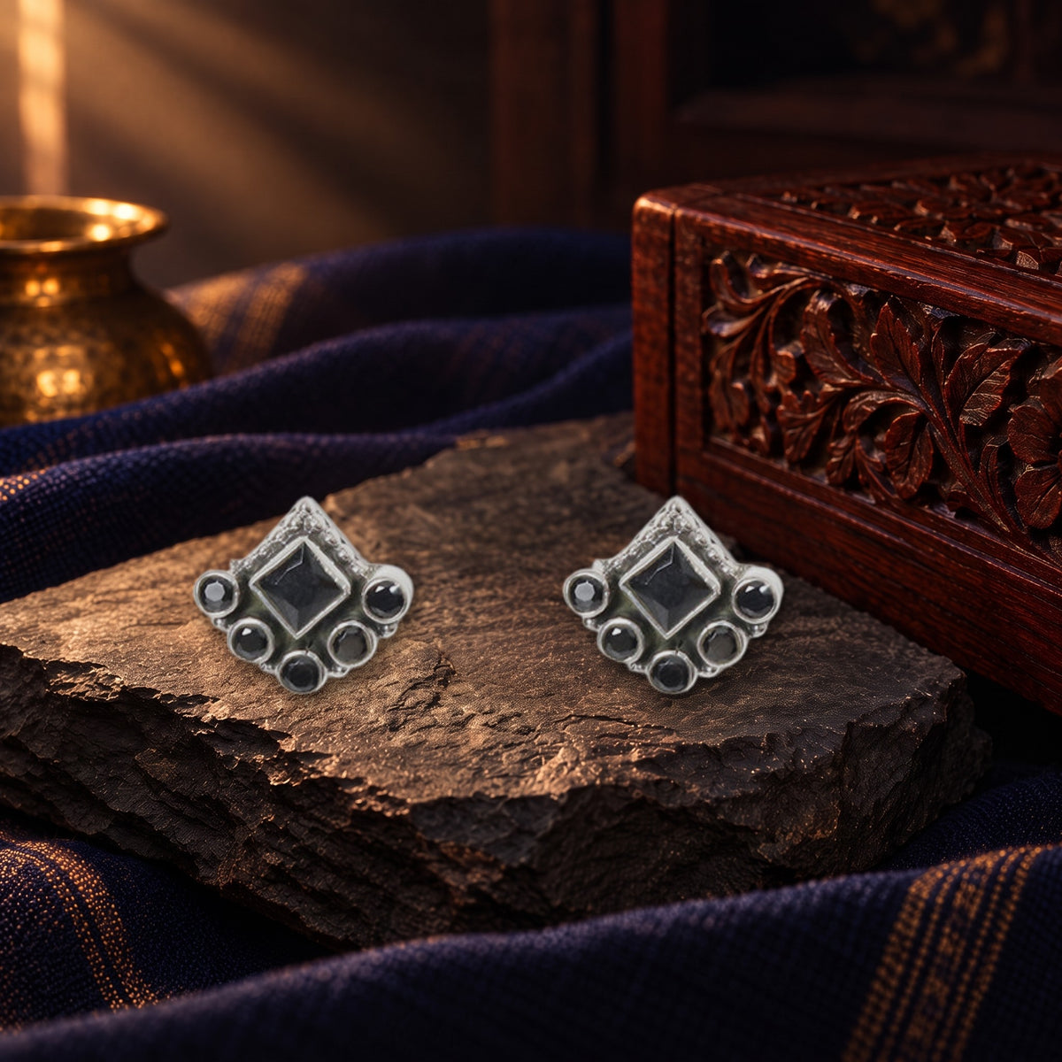 Black Onyx Studs – styled photo