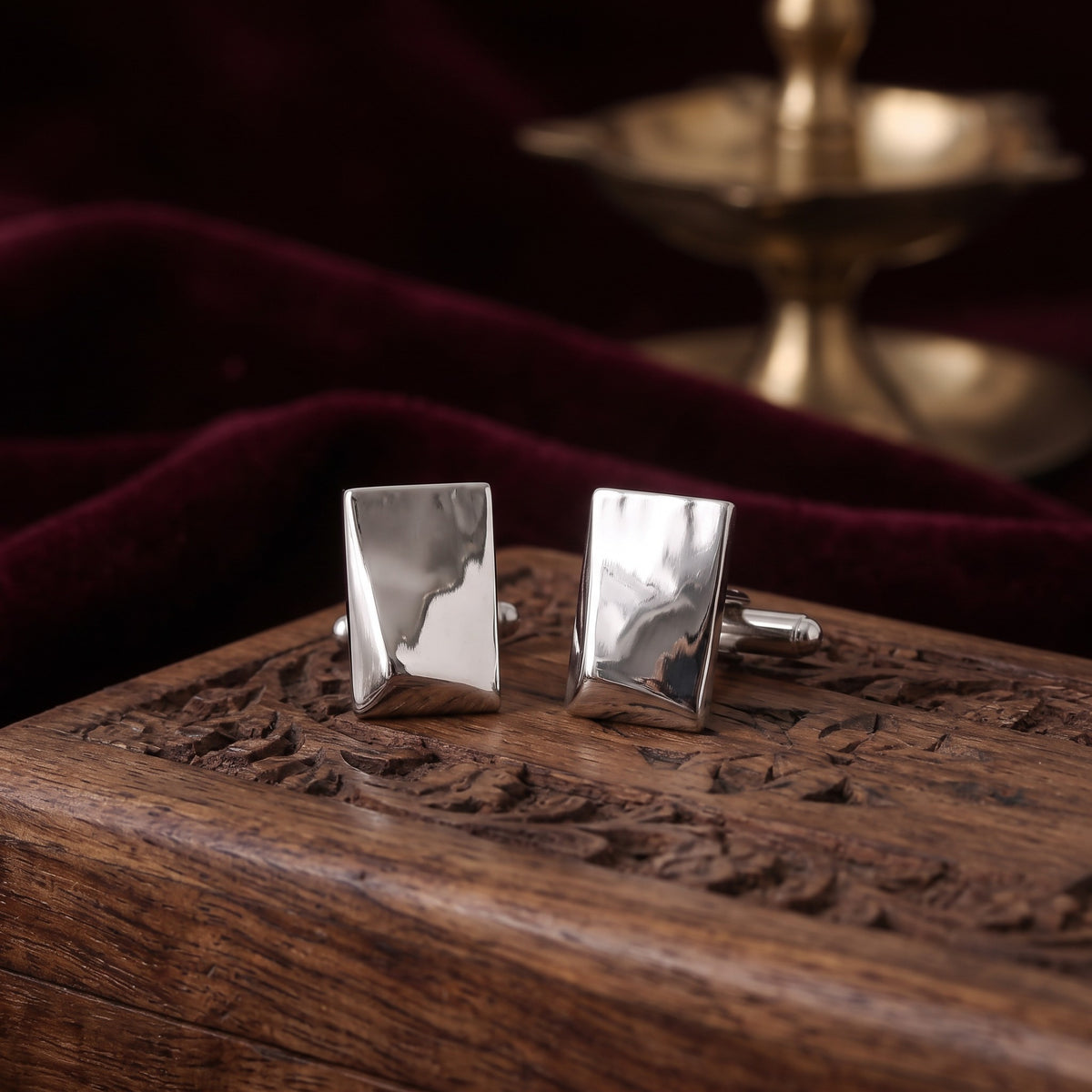 Minimalist Sterling Silver Cufflinks – Polished, 925 sterling silver, Cufflinks