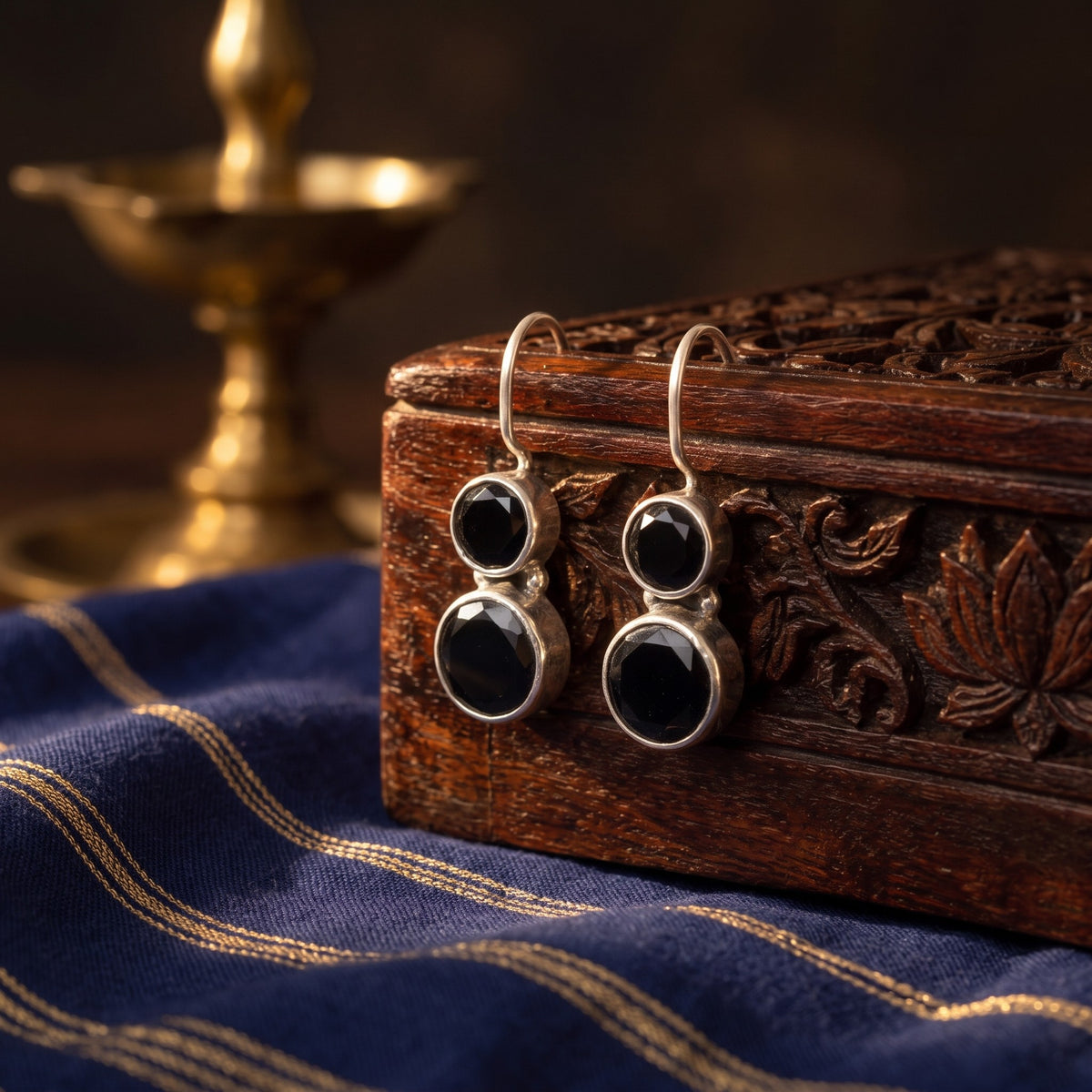 Cute Black Onyx Earrings – styled photo