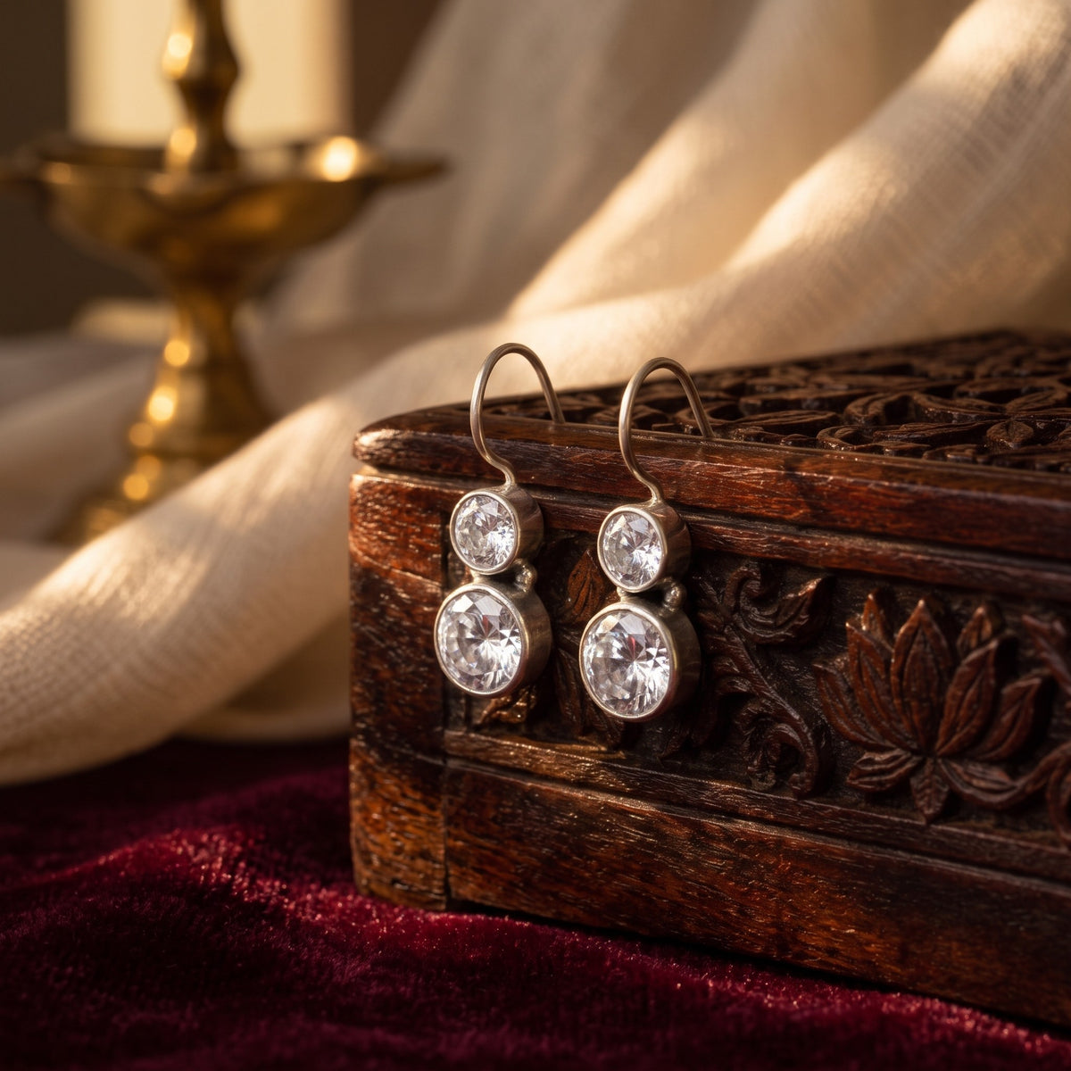 Cute Cubic Zircon Earrings – styled photo