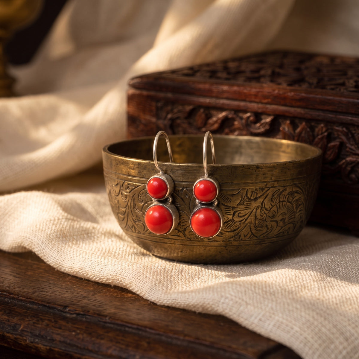 Cute Hydro Coral Earrings – styled photo