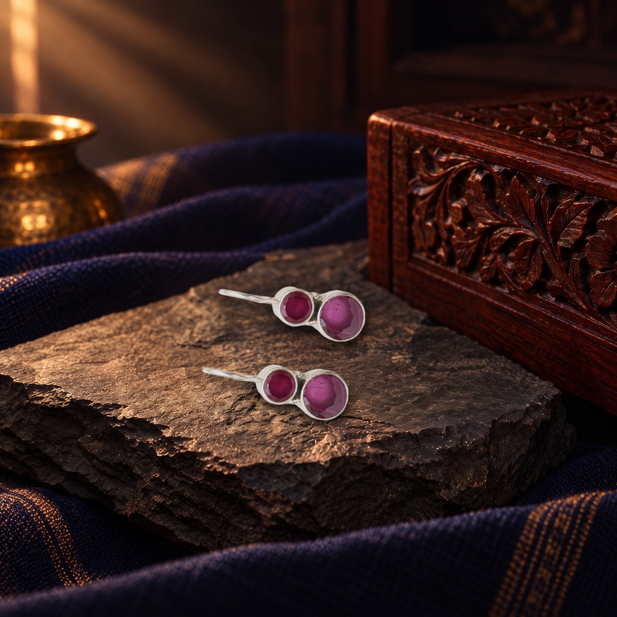 Cute Ruby Earrings – styled photo