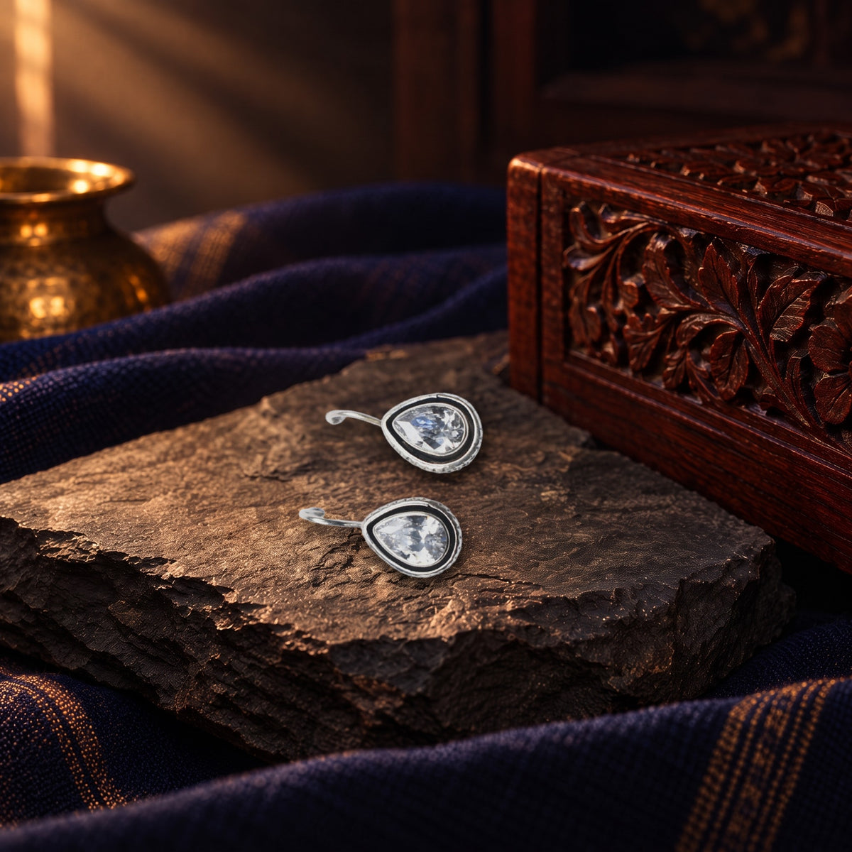 Drop Shape Zircon Hooks – styled photo