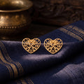 Gold-Tone Heart Cutwork Studs – Gold-tone, Stud earrings