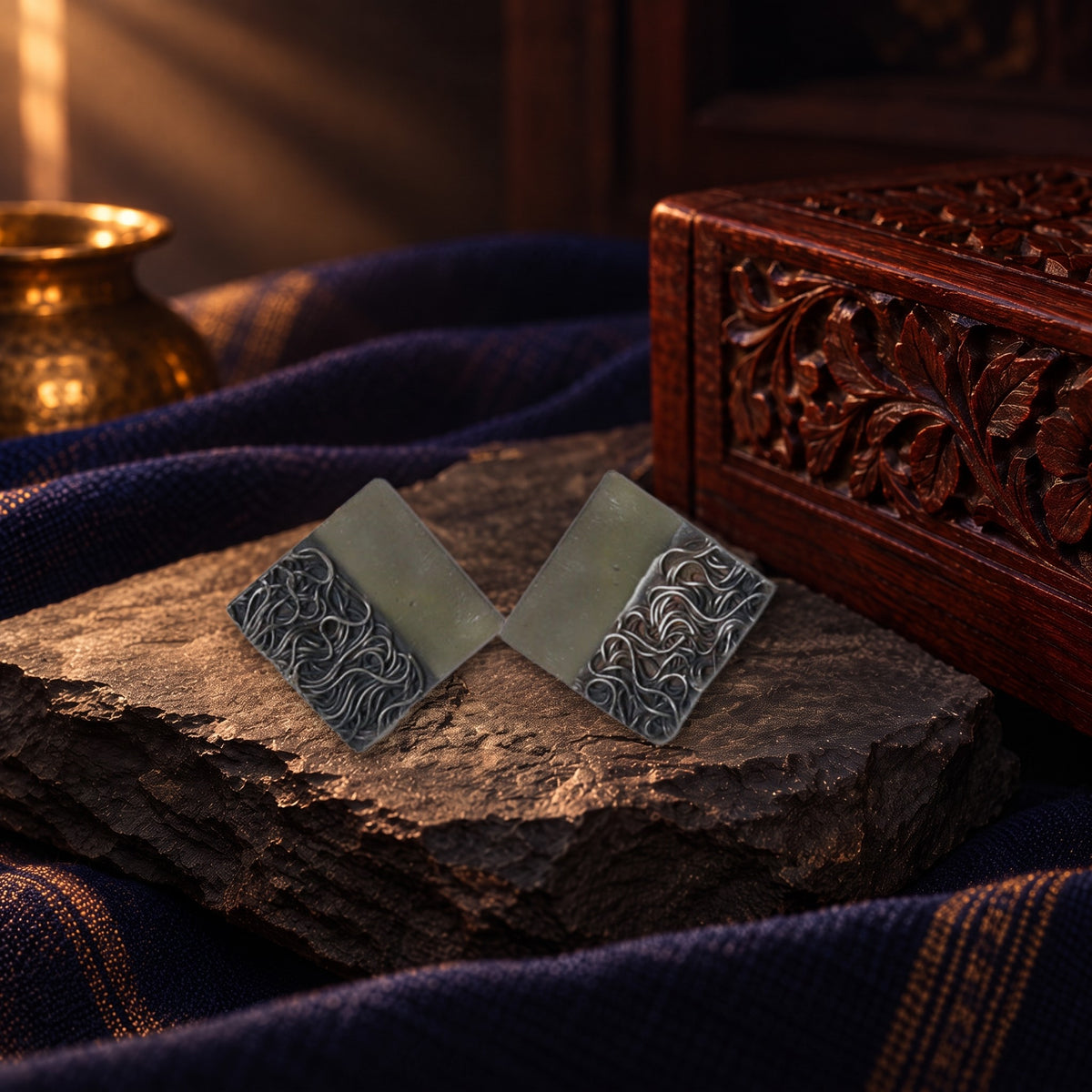 Meshed Square Studds – styled photo