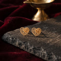 Gold-Tone Filigree Heart Studs – Gold-tone, Stud earrings