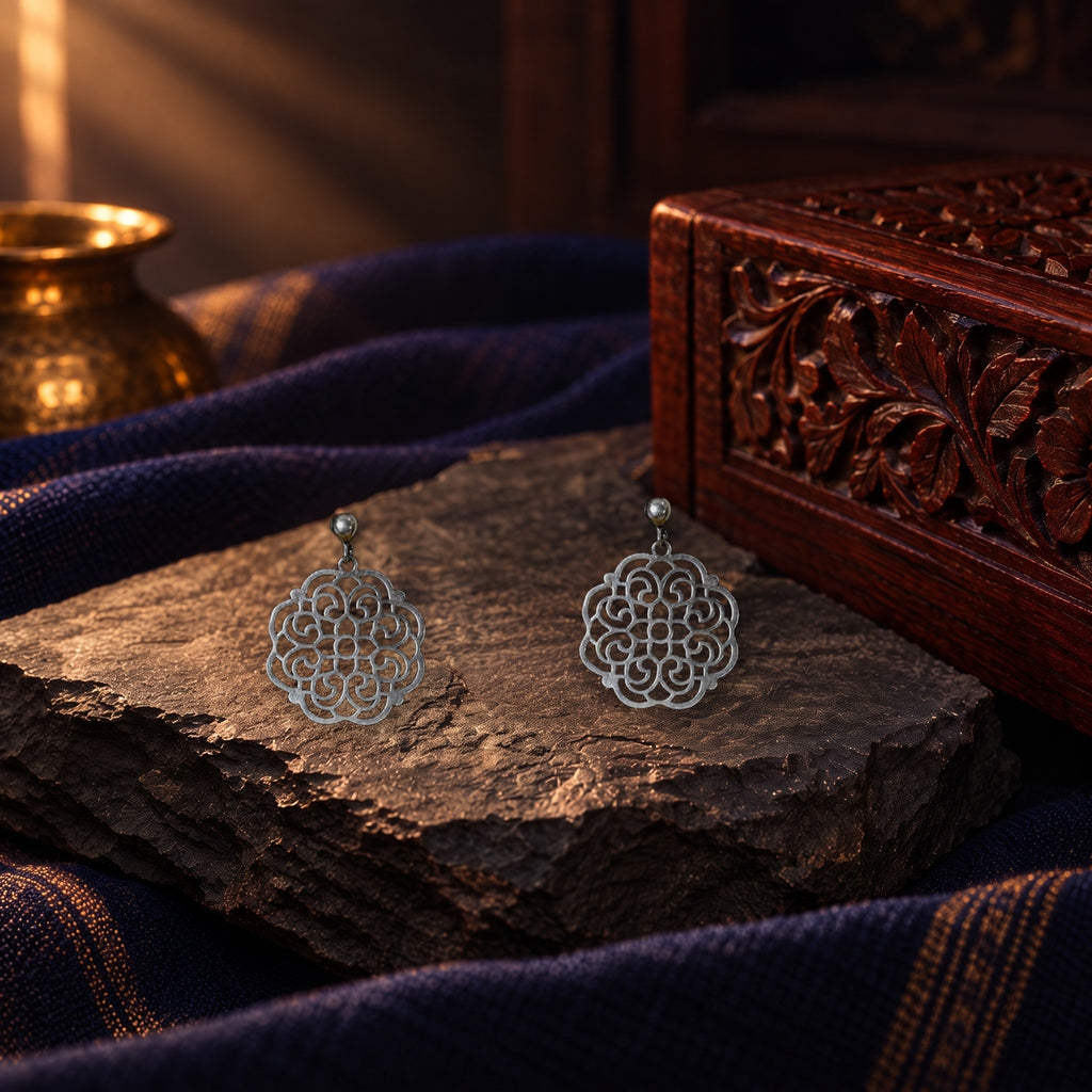 Floral Filigree Drop Studs – view 7 of 7