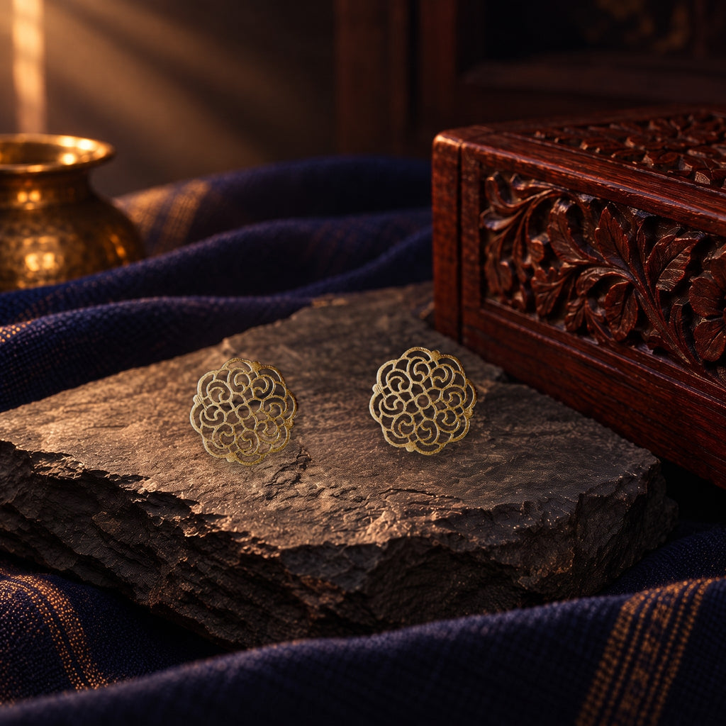 Gold-Tone Round Filigree Studs – view 8 of 8