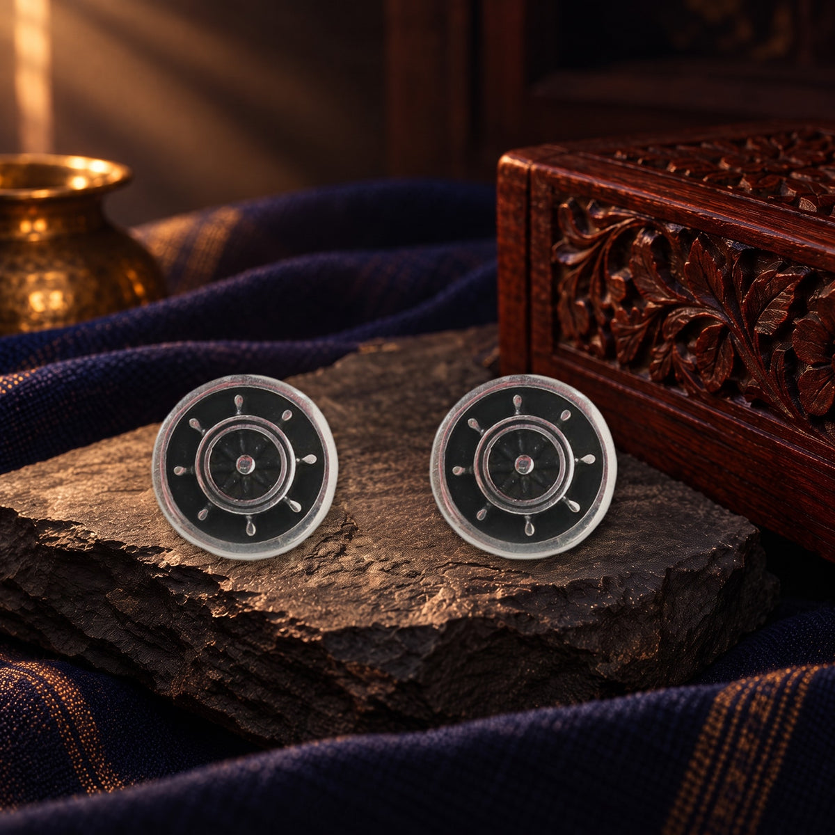 Enamel Work Cufflinks – styled photo
