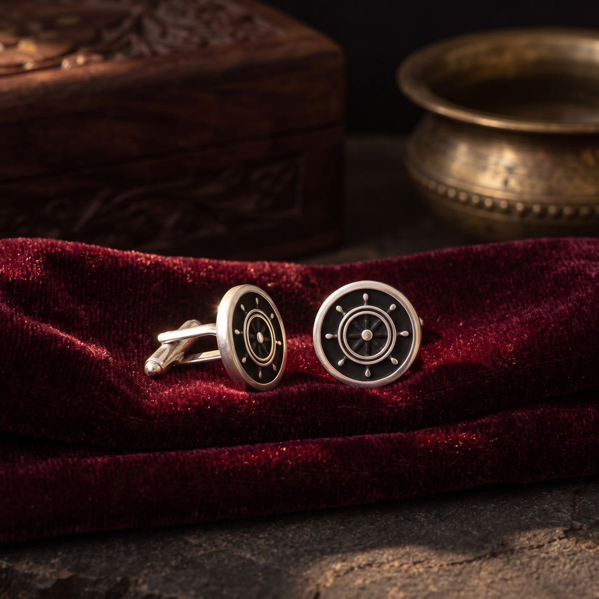 Enamel Work Cufflinks – styled photo