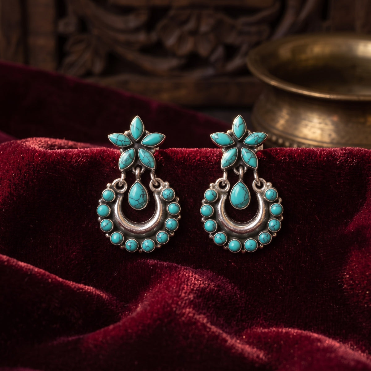 Hydro Turquoise Chandbali – styled photo