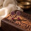Ruby Floral Drop Earrings – styled photo