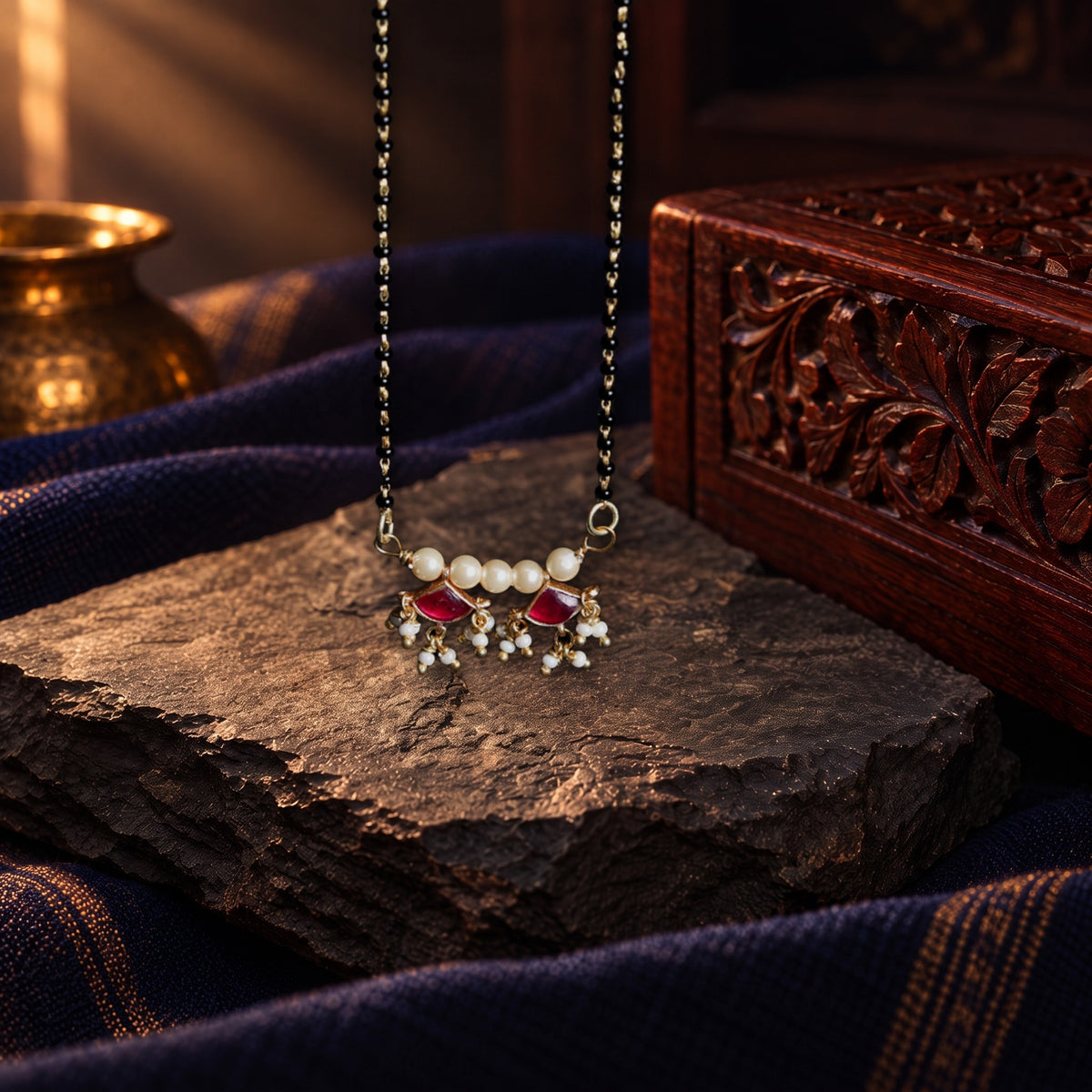 Kundan Triangle Mangalsutra – styled photo