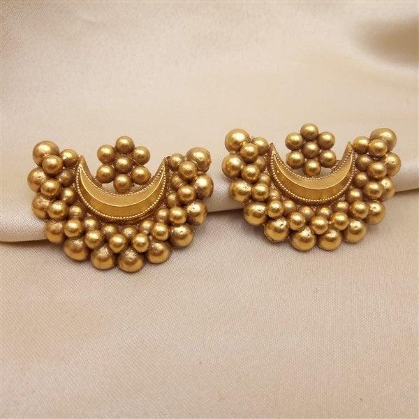 Designer Silver Earrings | Chandra Phool Earrings | Handcrafted Silver Jewellery For Women By Pratha - Jewellery Studio