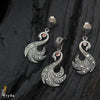 Swan Pendant Set | Designer Silver Earrings | Handcrafted Silver Jewellery For Women By Pratha - Jewellery Studio