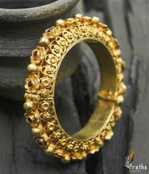 Traditional gold plated Kada freeshipping - Pratha - Jewellery Studio