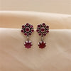 Ruby Floral Drop Earrings